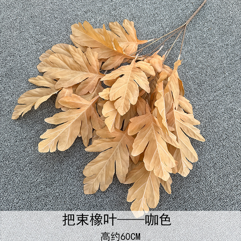 Cepillado mango de tela manojo de hojas de elefante decoración de salón de boda T diseño de mesa simulación planta verde hojas decoración del hogar flores falsas