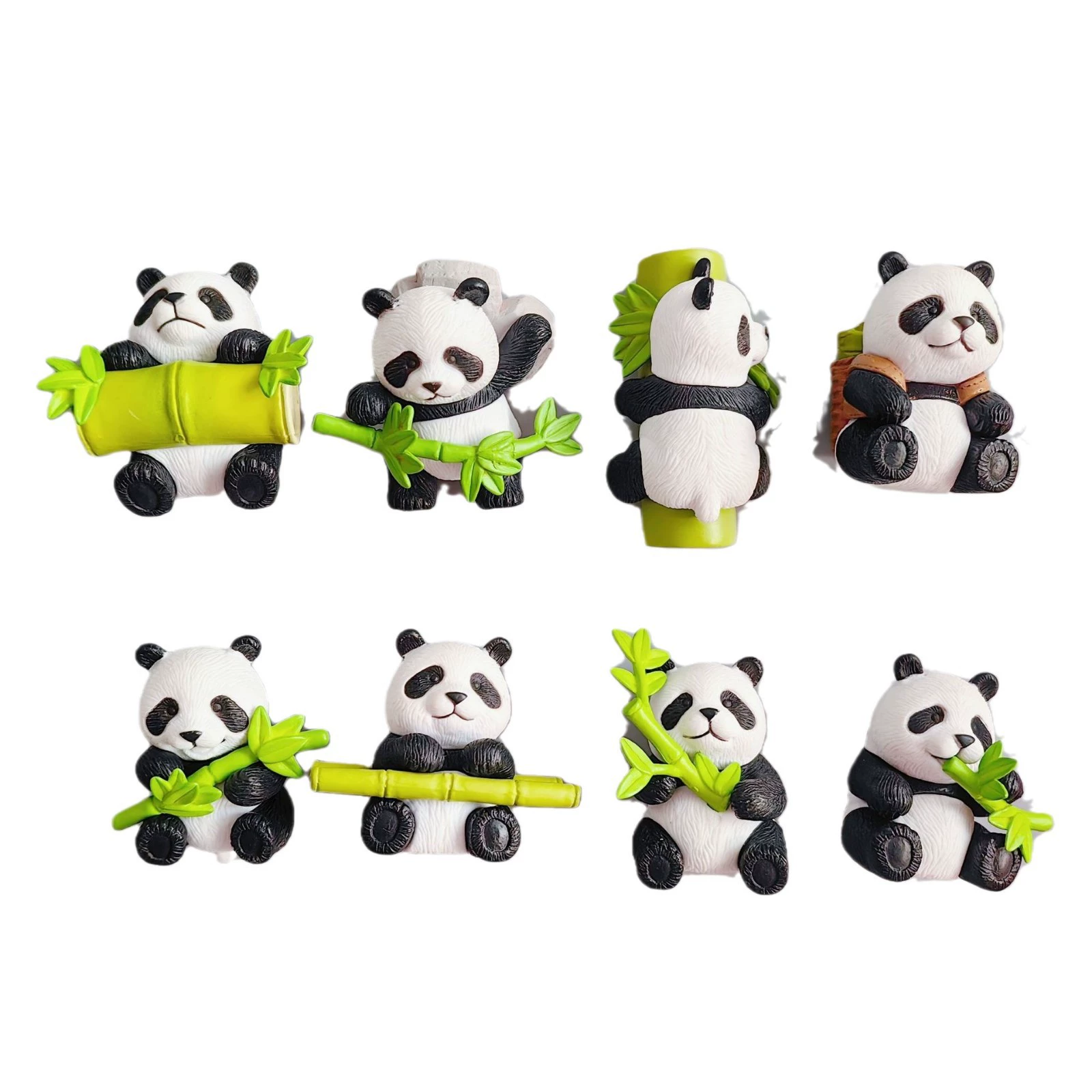 Fridge magnet, three dimensional set, magnetic souvenir, panda, 8 pieces, in 3d format