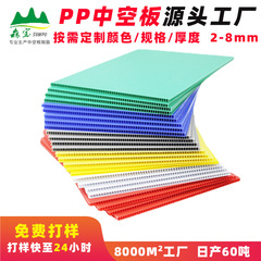 カラー厚いppプラスチック透明中空板静電防止万通板防水難燃カラー仕切り板段ボール