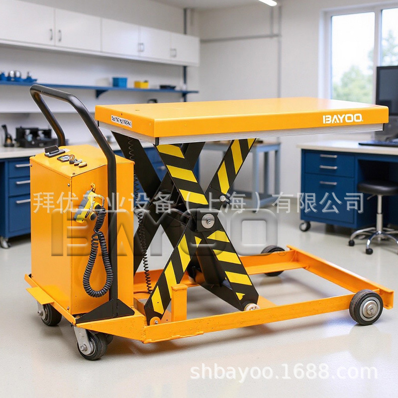 BAYOO/拜优 超低型电动剪式平台车|电动移动式平台车|手推平台车