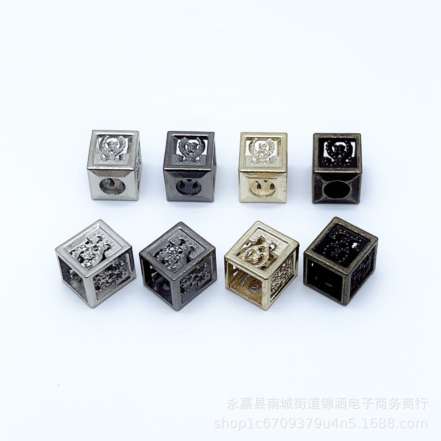 纽扣子金属方形镂空吊钟吊扣吊坠穿绳扣装饰扣DIY裤腰绳头帽绳头