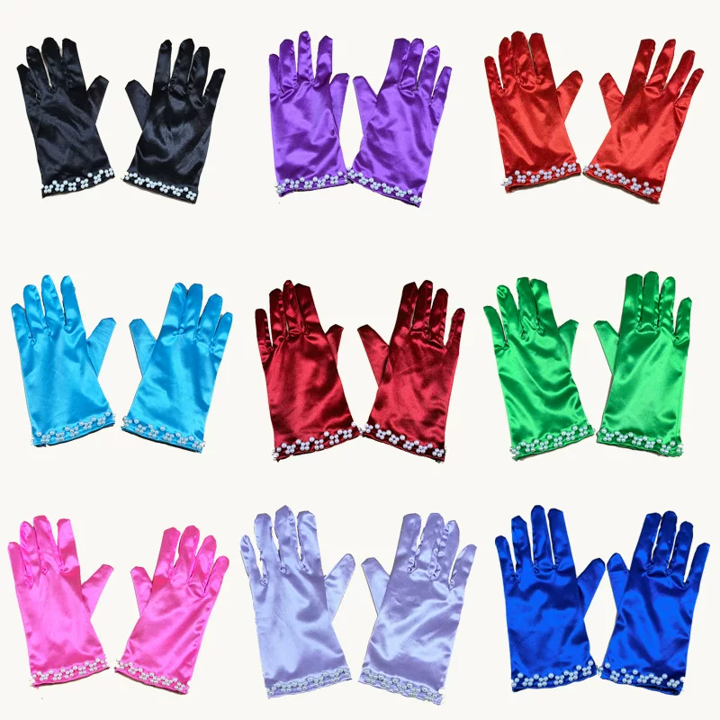 Short gloves for bride from pearl, retro accessory