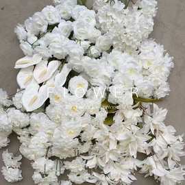 白色婚礼仿真花假花绢花婚礼堂酒店布置婚庆用花韩式白色假花户外