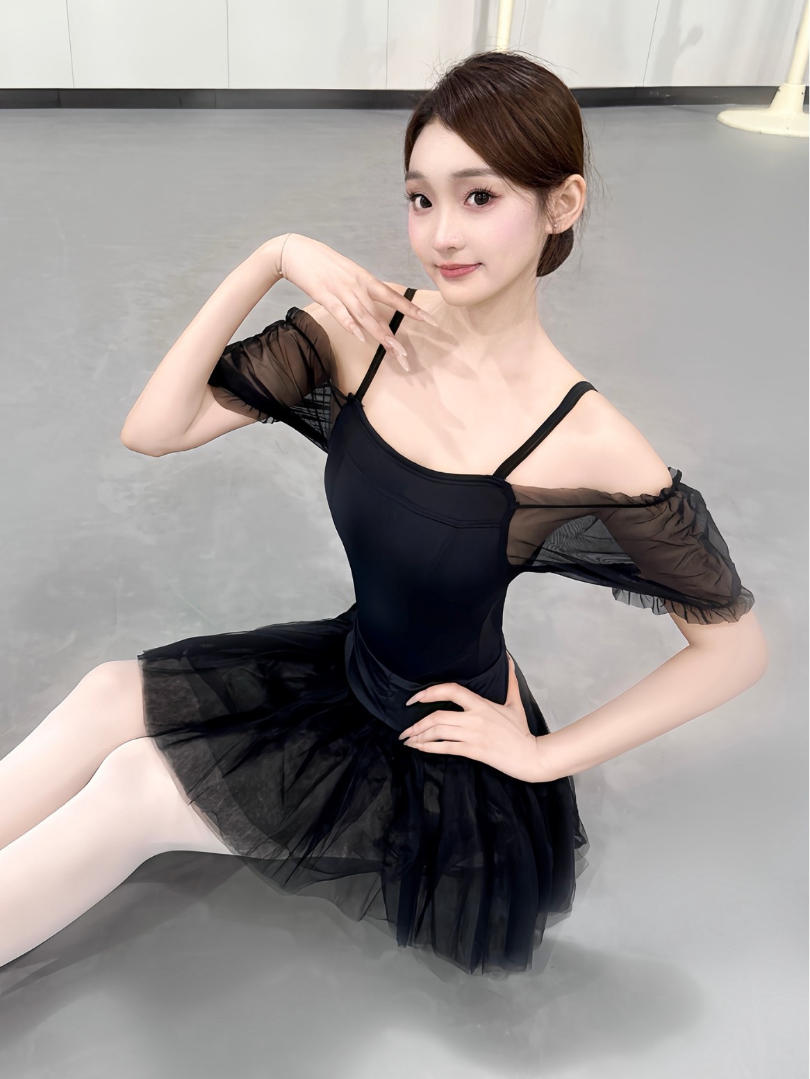 Ropa de ballet, ropa de danza china, ropa de entrenamiento para adultos, ropa de gimnasia, prendas de forma de manga de burbuja