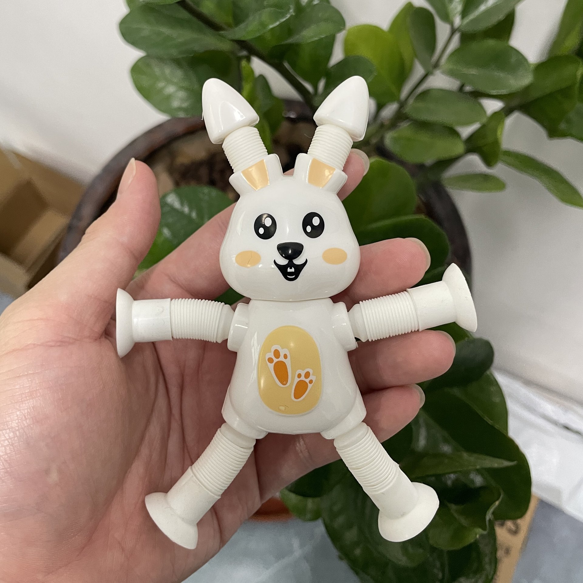 Transfronterizo robot flexible tubo telescópico niño puzzle dibujos animados estirados ventosa interacción padre-hijo creativo juguete descompresión
