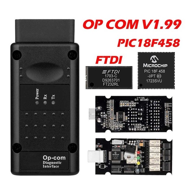 OP-COM OPCOM V1.99 PIC18F458 Chip GM/Opel 欧宝诊断线
