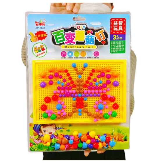 Board building blocks puzzle spot mushroom nail toys diy kindergarten children's mushroom nail educational toys wholesale