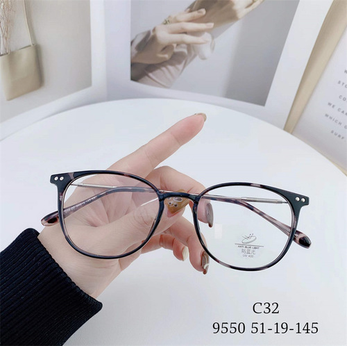 9550 ultra-light and comfortable tr90 fashionable myopia glasses frame for men and women retro trendy oval little red book same style glasses