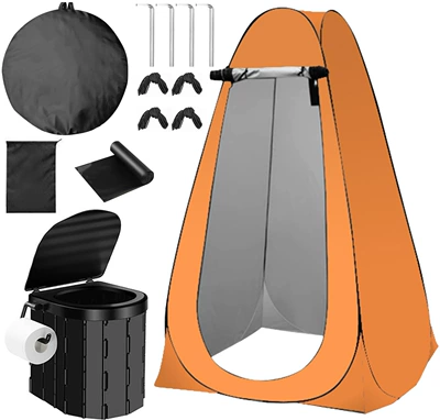 Avtomobil dam çadırları – bathing tent for outdoor and - 2-orange-windows-toilet-single-person-1212-19m