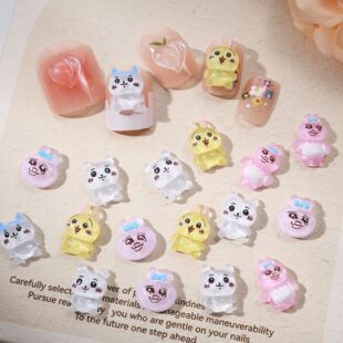Japanese Cute Cartoon Nail Art Accessories Funny Jiikawa Usachi Nails Wearable Nail Accessories Wholesale