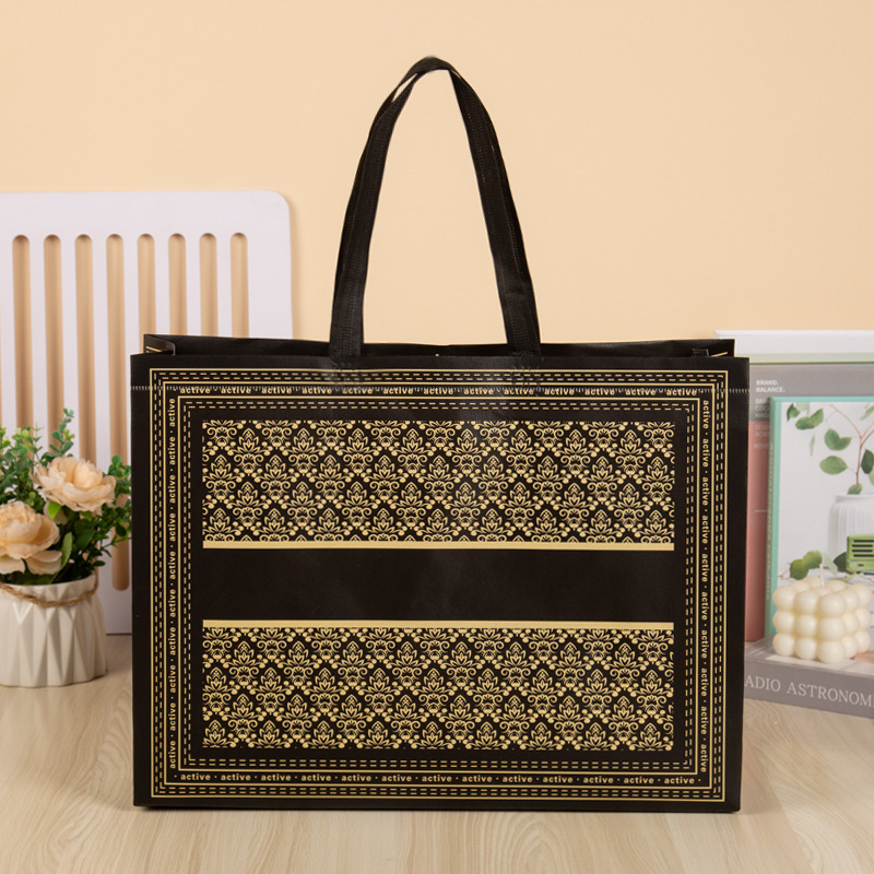 Bolsas no tejidas retro, bolsas de compras portátiles clásicas, bolsas de promoción para llevar, impresión en color, bolsas de embalaje laminadas, lugar de impresión