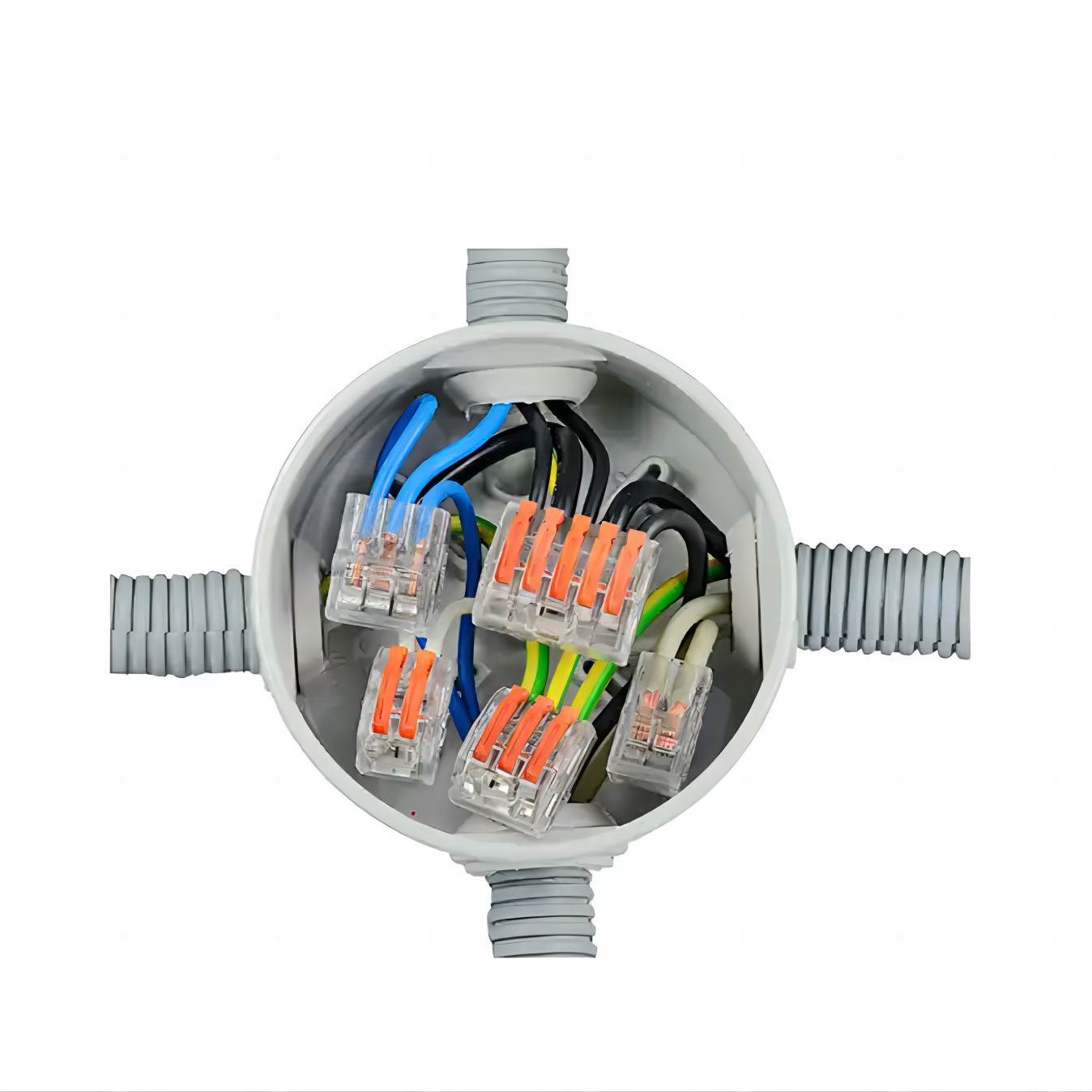 Terminal de conexión rápida PCT conector de cable flexible y duro 4 conector de conexión de cable cuadrado tipo prensado conector de lámpara universal