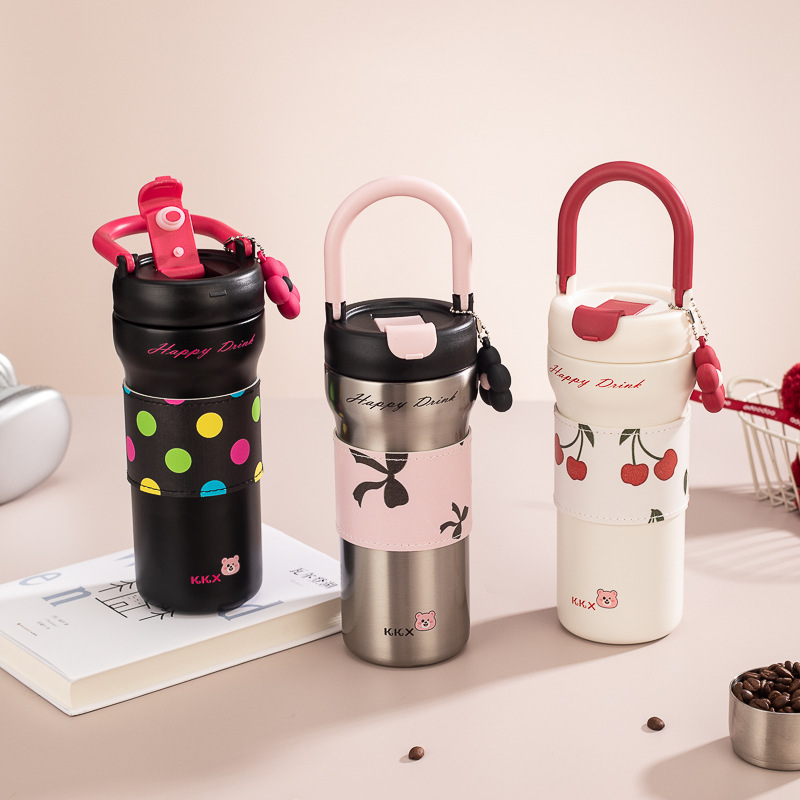 New 316 Stainless Steel Women's High-Looking Coffee Cup Small Fragrance Handle Thermos Cup Accessible Luxury Portable Car Water Cup