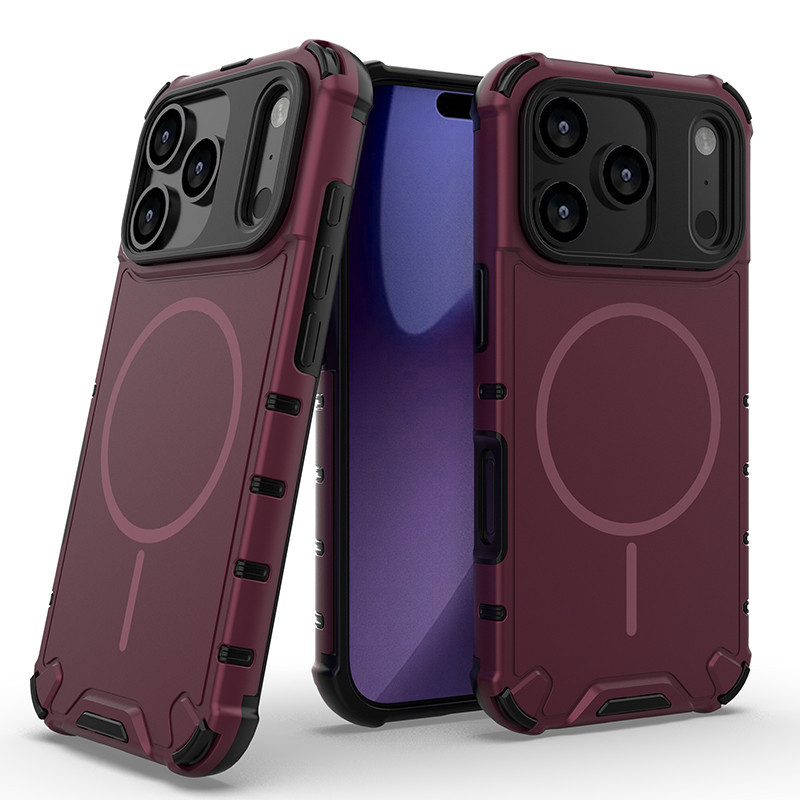 适用iPhone16 Pro max军工级防摔保护套苹果11光栅实色磁吸手机壳|undefined