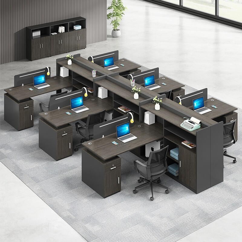 Mesa y silla de oficina de personal combinación simple y moderna 6 personas 4 personas mesa de tarjeta de oficina mesa de personal mesa de finanzas de oficina