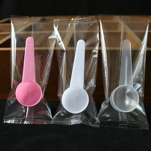 5g量勺独立包装opp圆底短柄5克塑料勺子10ml粉剂勺颗粒勺海藻量勺