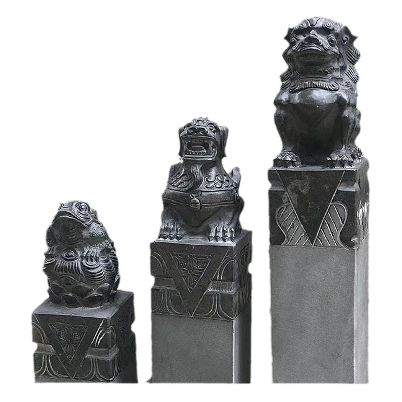 Античный Болт лошадь свая каменный столб резьба по камню Лев Кирин bluestone Старый четыре Бог зверь двенадцать Зодиак лошадь свая