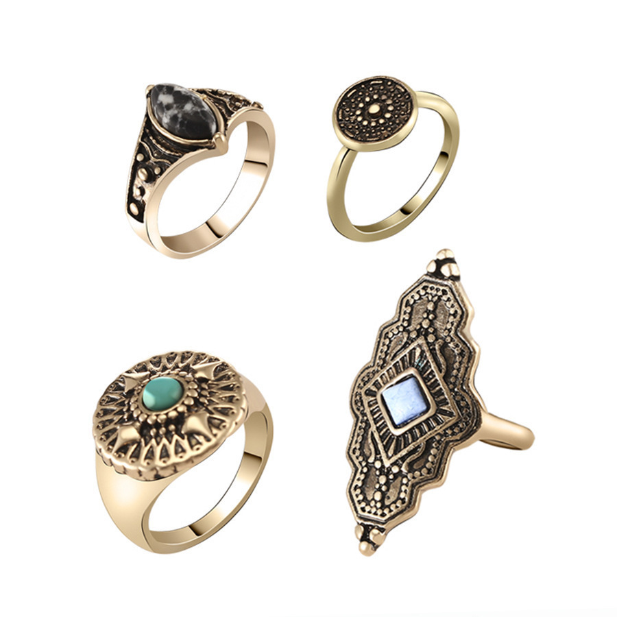 Retro set, ring, European style, 4 pieces, Amazon