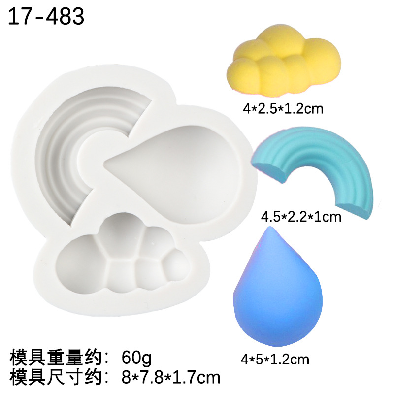 Estrella Luna Arco Iris nube chocolate molde de silicona cielo forma decoración fondant cake hornear