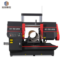 卧式金属带锯床双柱液压半自动锯床双钳口中间下锯可切断料