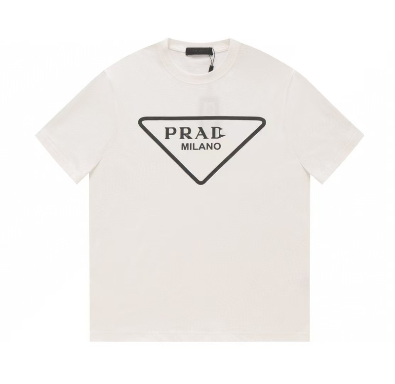 クロスボーダー 2025 夏のトレンドブランド P ファミリー新レタープリントラウンドネック Tシャツカジュアルファッショントレンド半袖男性と女性|undefined