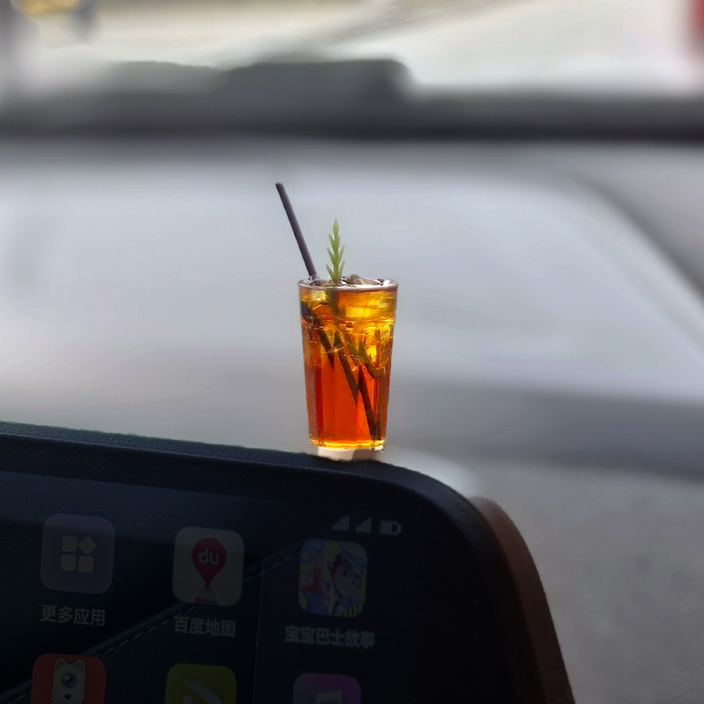 Adornos de coche de la serie de café americano, decoración de la pantalla de la consola central del coche, suministros de coche, mini adornos pequeños