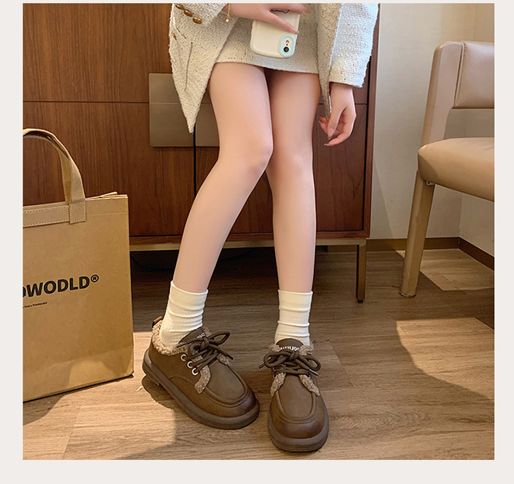 Kleine Lederschuhe im britischen Stil, trendige Winternische für Mädchen, Isolierung aus Baumwollplüsch mit niedrigem Absatz, Außenschuhe mit weicher_voghion.com