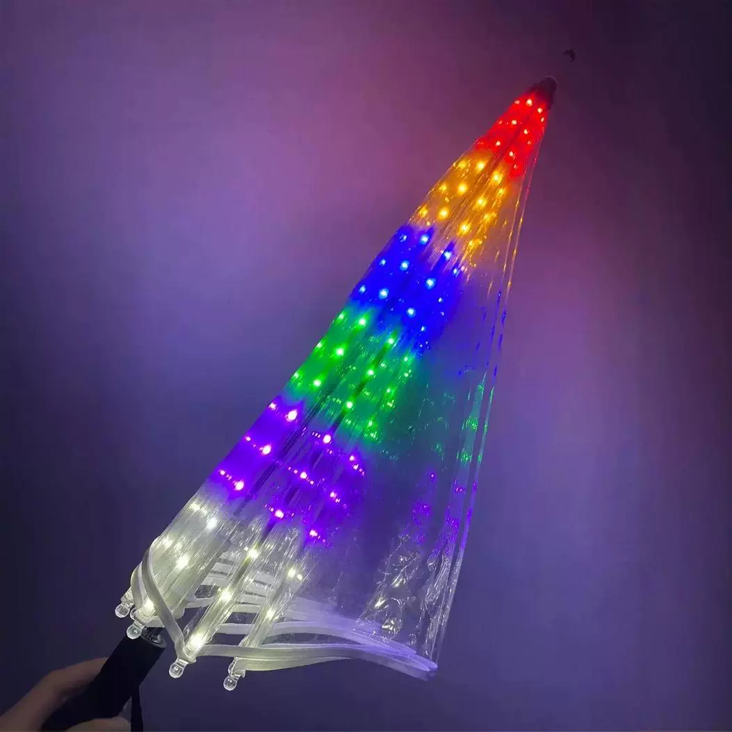 Красочный светодиодный зонт с автоматическим питанием, прозрачный зонт с прямой ручкой, зонт с фонариком, легкий непромокаемый детский зонт