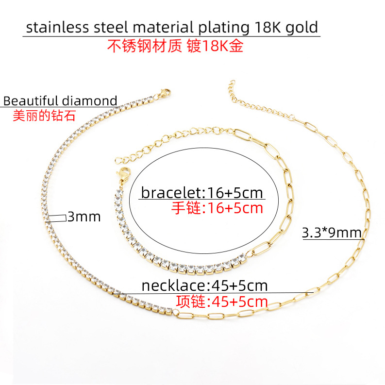 Title 1, Modna bransoletka z klipsem ze złotej stali tyt...