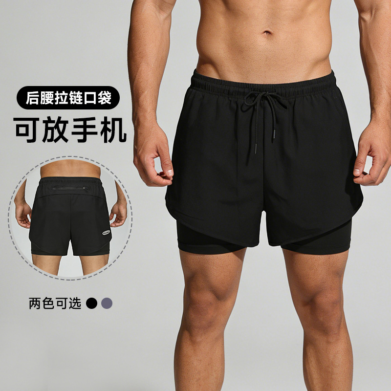 Exportación europea y americana, pantalones cortos deportivos de secado rápido, pantalones deportivos de entrenamiento para correr, maratón, pantalones deportivos americanos forrados para hombres