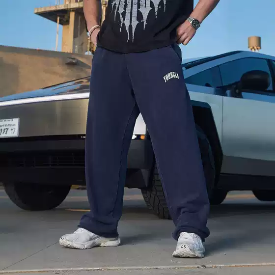 YOUNGLA New Men's Sweatpants Loose Straight-Leg Joggers Gym Workout Athletic Casual Pants