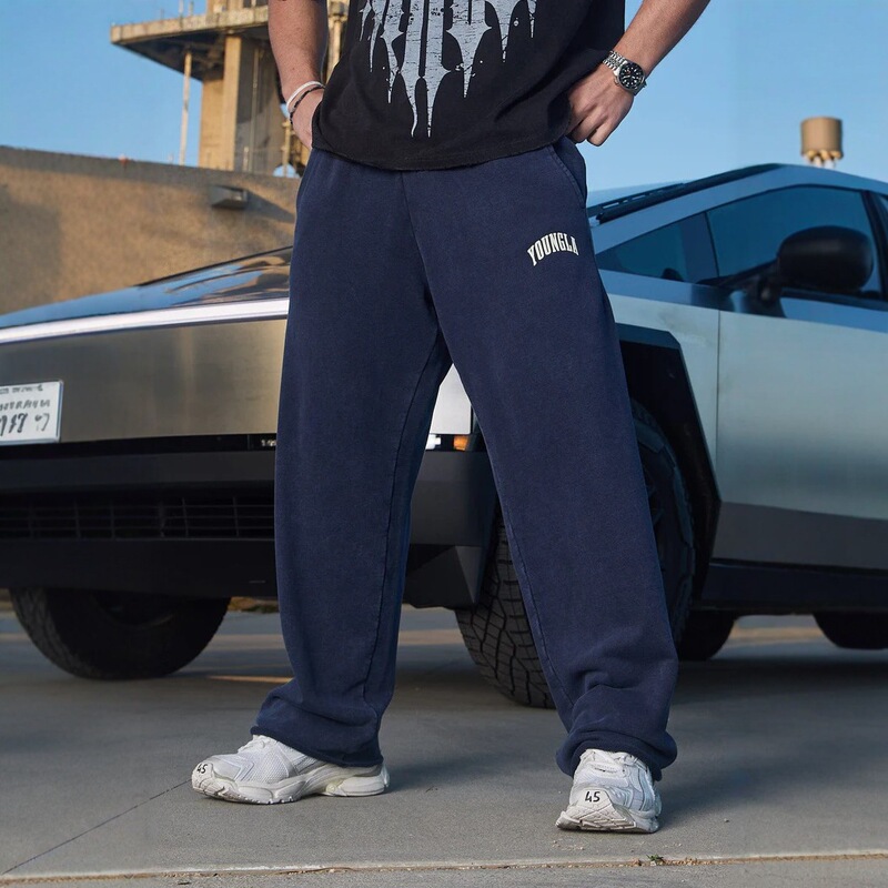 YOUNGLA New Men's Sports Pants Loose Straight Pants Jogger Gym Sports Fitness Casual Pants