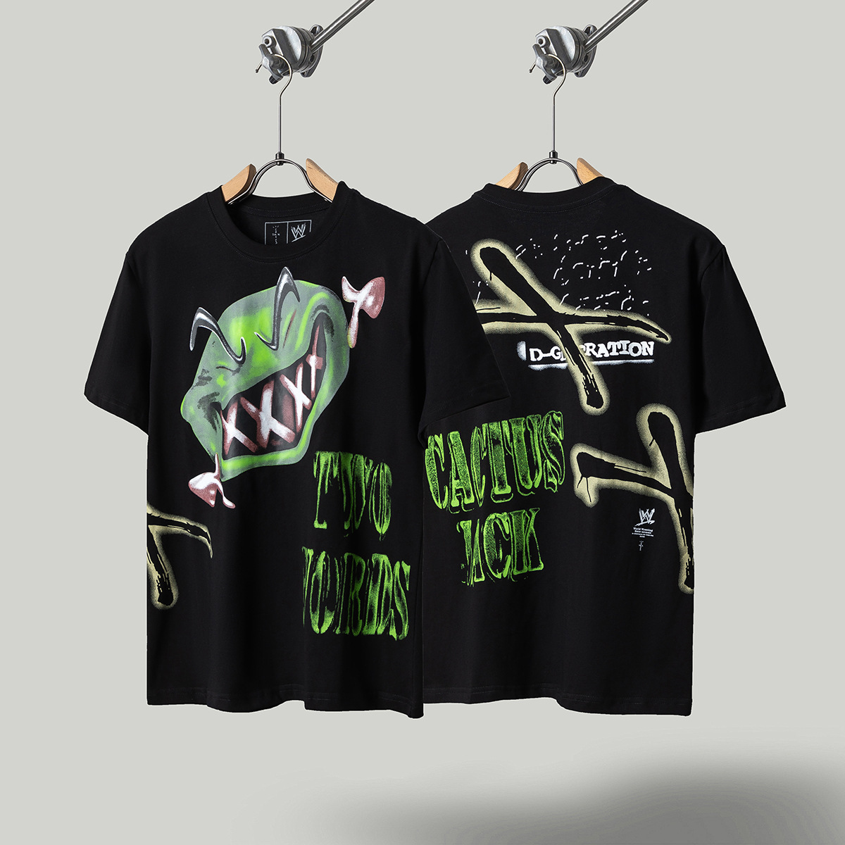 Travis de manga corta M mark Scott pequeño pato amarillo cactus relámpago rap tour TS pareja conjunta camiseta de hip-hop