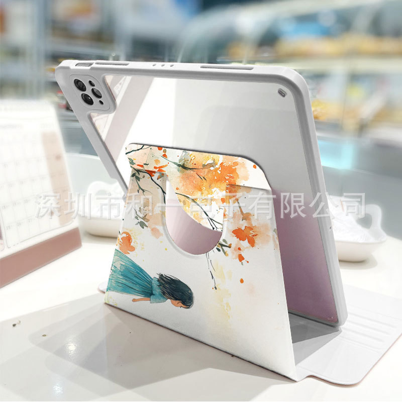 ドロップシッピングカスタマイズされた 30% オフ 360 度回転タブレット保護カバー Apple iPad 用ペンスロット付きスリープウェイク|undefined