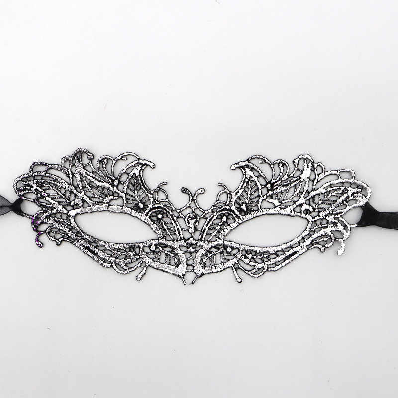 Ventas transfronterizas calientes de Halloween encaje sexy mitad cara máscara amorfa de alta calidad estampado de color eye mask accesorios de rendimiento