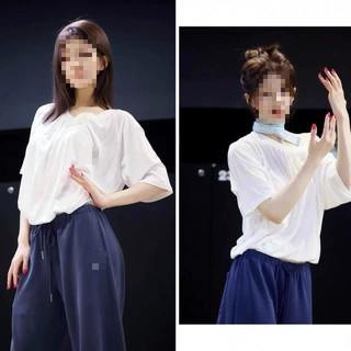 长期现货2026夏赵露思明星同款衣服白色抽褶斜肩T恤上衣薄款罩衫