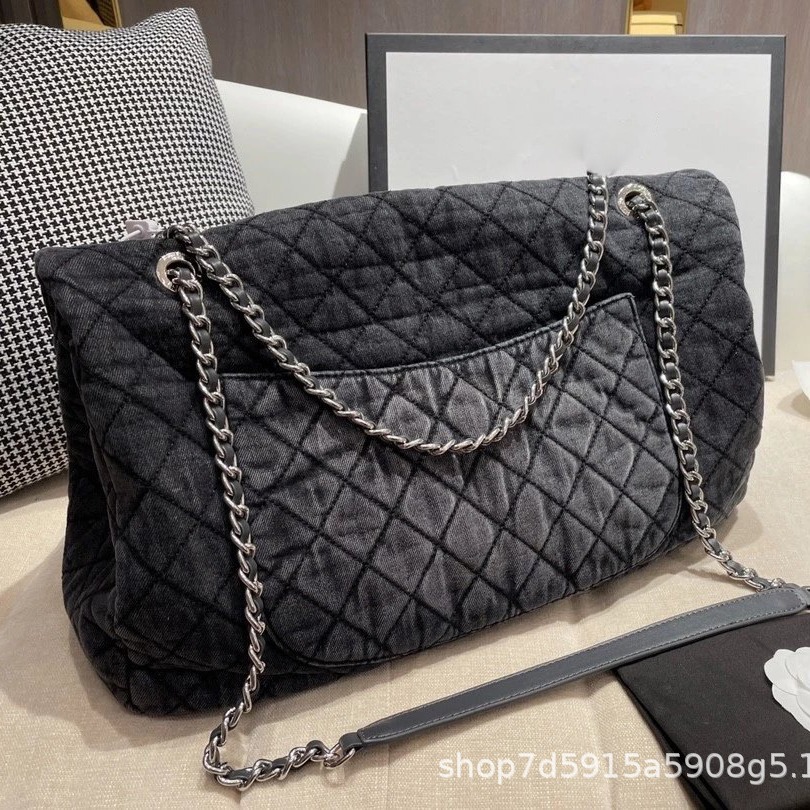 Guangzhou otoño e invierno xiaoxiangfeng Airport Bag nicho retro vintage Danning vaquero sentido bolso tote de gran capacidad