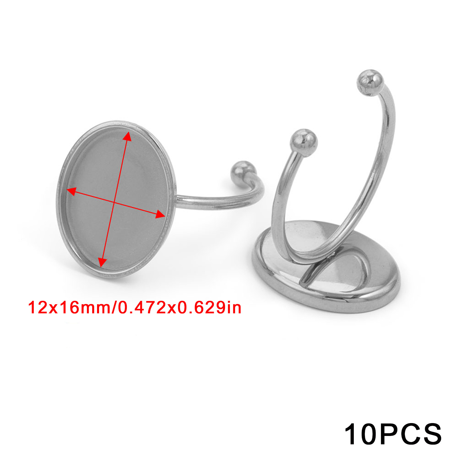 Acero inoxidable color-preservación pulido anillo titular DIY anillo plano anillo superficie horno oro incrustaciones perla apertura anillo titular Accesorios