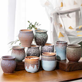 多肉花盆陶瓷大号透气创意室内肉肉植物小花盆大口径