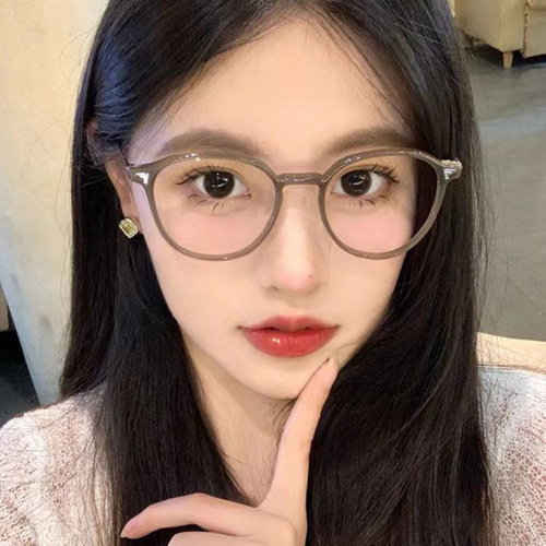 Women's Prescription Glasses, Fresh and Cute Teen Style, Blue Light Protection, Plain Lens, Large Face Slimming Eyeglass Frame, Wholesale