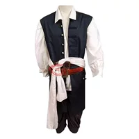 Хэллоуин фильм Капитан Джек Пираты Карибского моря JackSparrow косплей мужской полный комплект костюм