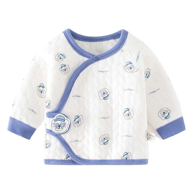 Newborn Baby Warm Half-back Inner Clothes Boneless Air Layer Cotton Thickened Monk Clothes Baby Top