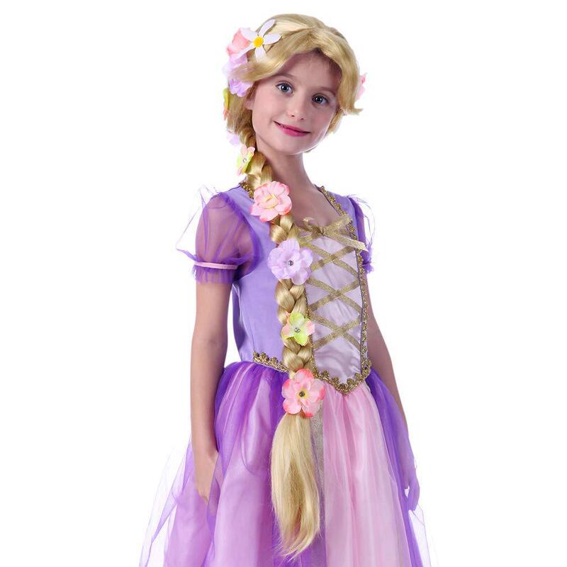 Nuulun brand children's wig lepei Princess wig long hair princess braid children's role play stage performance