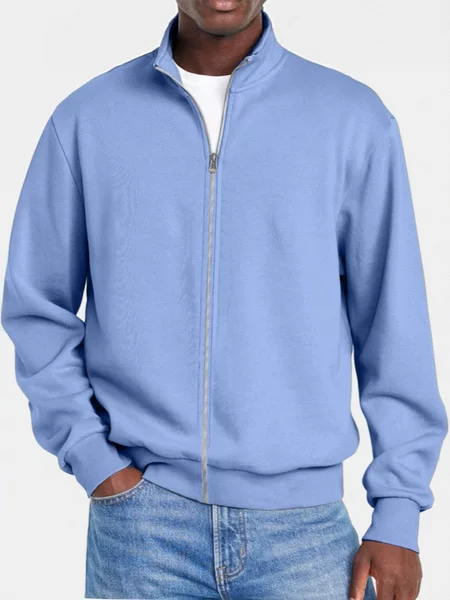 Cross-Border European and American Style Stand-Collar Sweatshirt, Unisex Zip-Up Sports Jacket, Casual Loose Fit, New Heavyweight Long-Sleeve Inner Wear
