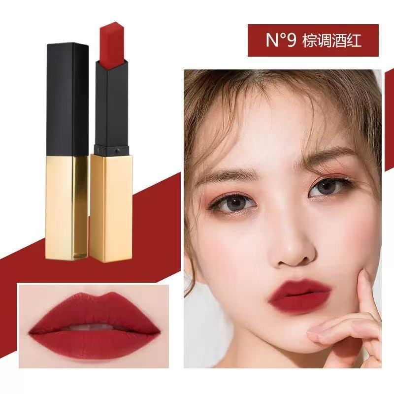 IYSL 口紅スモールゴールドバーファインチューブ口紅 N21 マットリップグロスレトロレッド保湿と保湿絶妙なギフトボックスセット|undefined