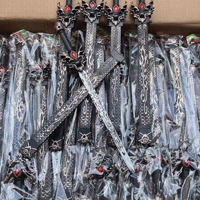 子供のワンクリック射出おもちゃの剣鞘付き舞台小道具 38cm おもちゃの剣ナイトマーケットの屋台の供給卸売|undefined