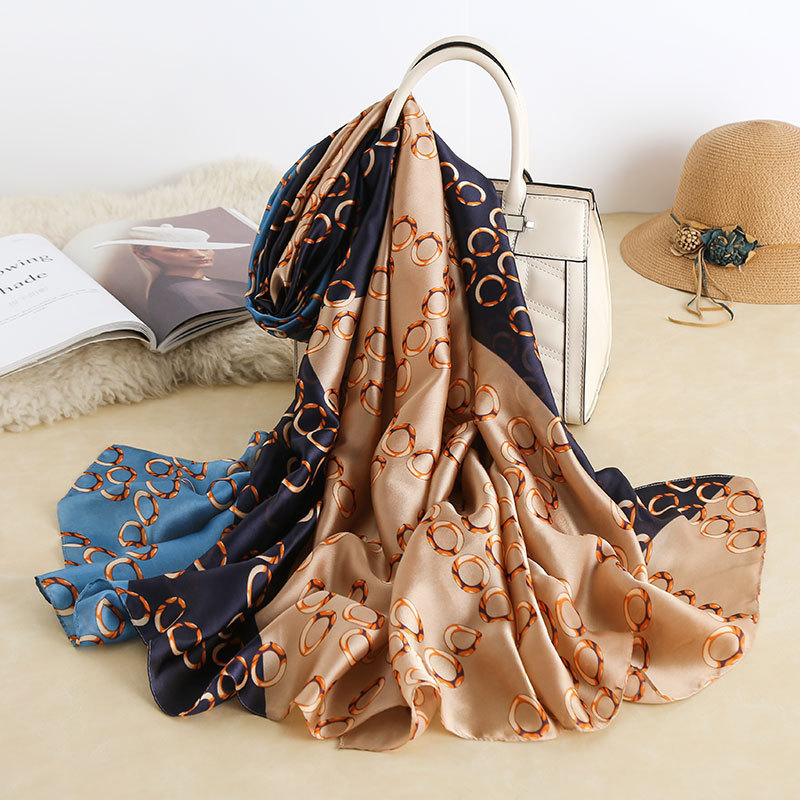 Silk-like Scarf Blue