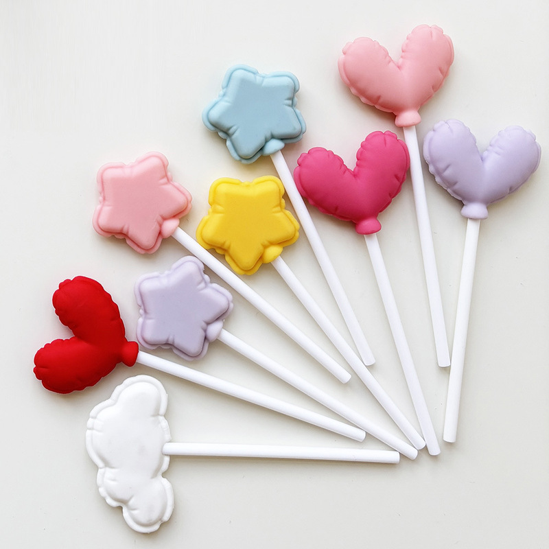 New Balloon Cloud Heart Five-Pointed Star Size Soft Glue Cake Decoration Plug-In Dessert Table Decoration Colorful New Balloon Cloud Heart Five-Pointed Star Size Soft Glue Cake Decoration Plug-In Dessert Table Decoration Colorful