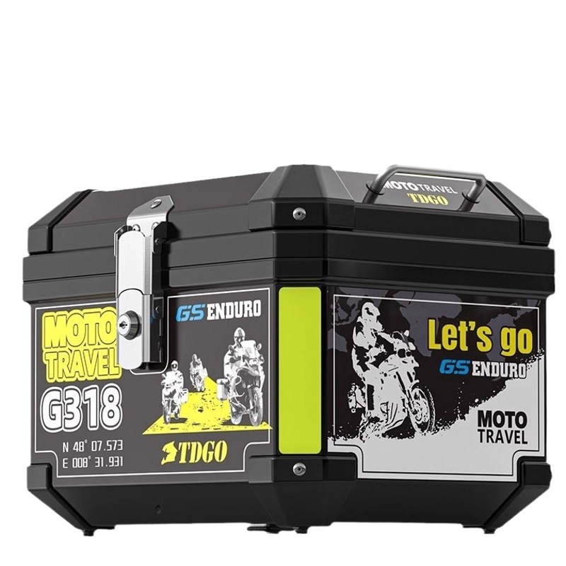 Caja de almacenamiento de la caja trasera de la motocicleta, baúl del coche eléctrico, baúl desmontable, almacenamiento del coche eléctrico, gran capacidad 45L