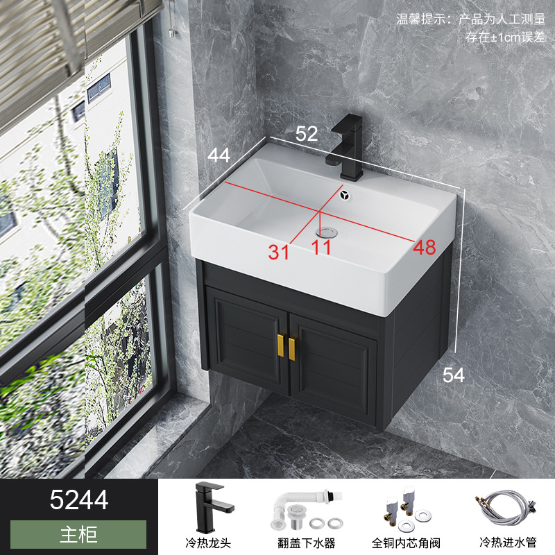 Pequeño espacio apartamento de aluminio gabinete de baño combinación integrada lavabo de cerámica mini lavabo baño lavabo combinación gabinete